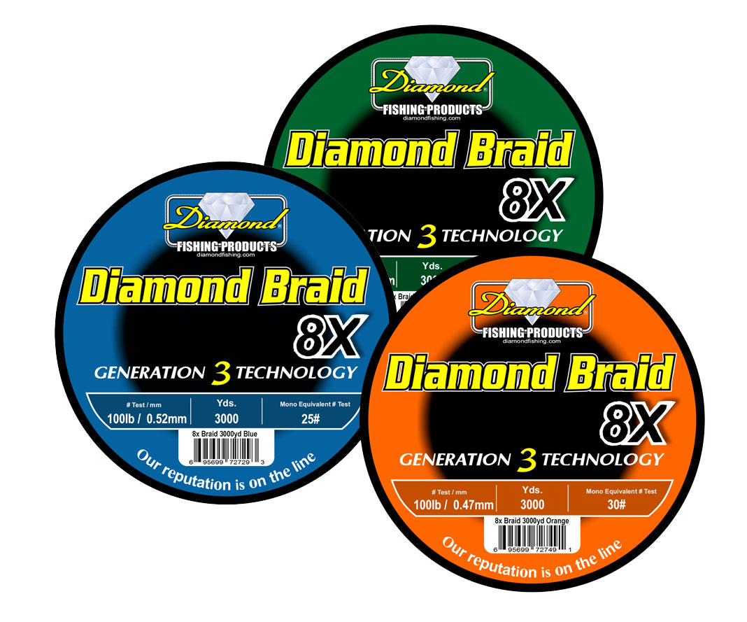 Diamond G3 8X Solid Core Braid - 300 yd. Spool - 100 lb. Test - Blue