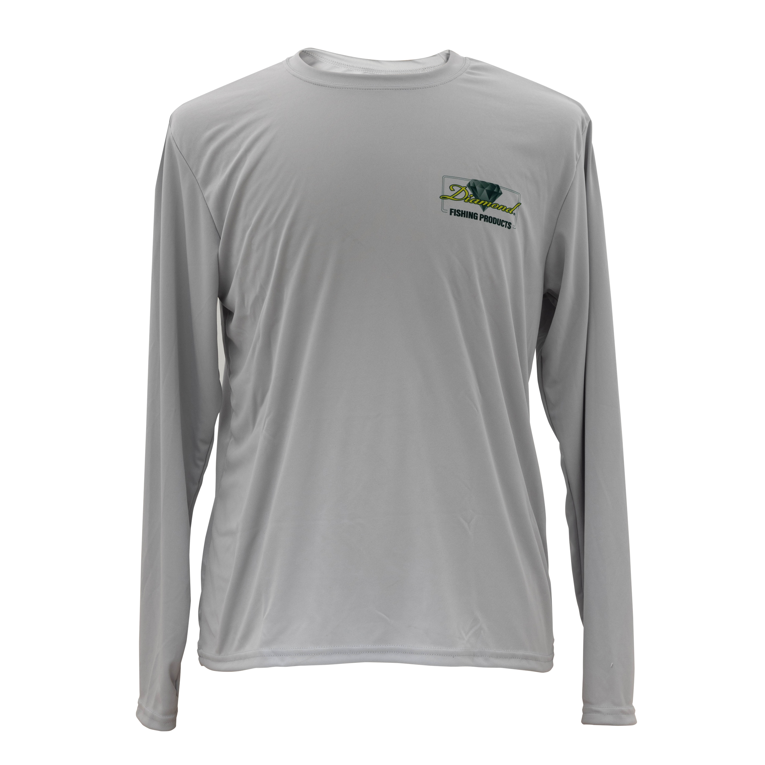 Diamond Fishing Pro Tech Dry Long Sleeve Shirt Gray Front
