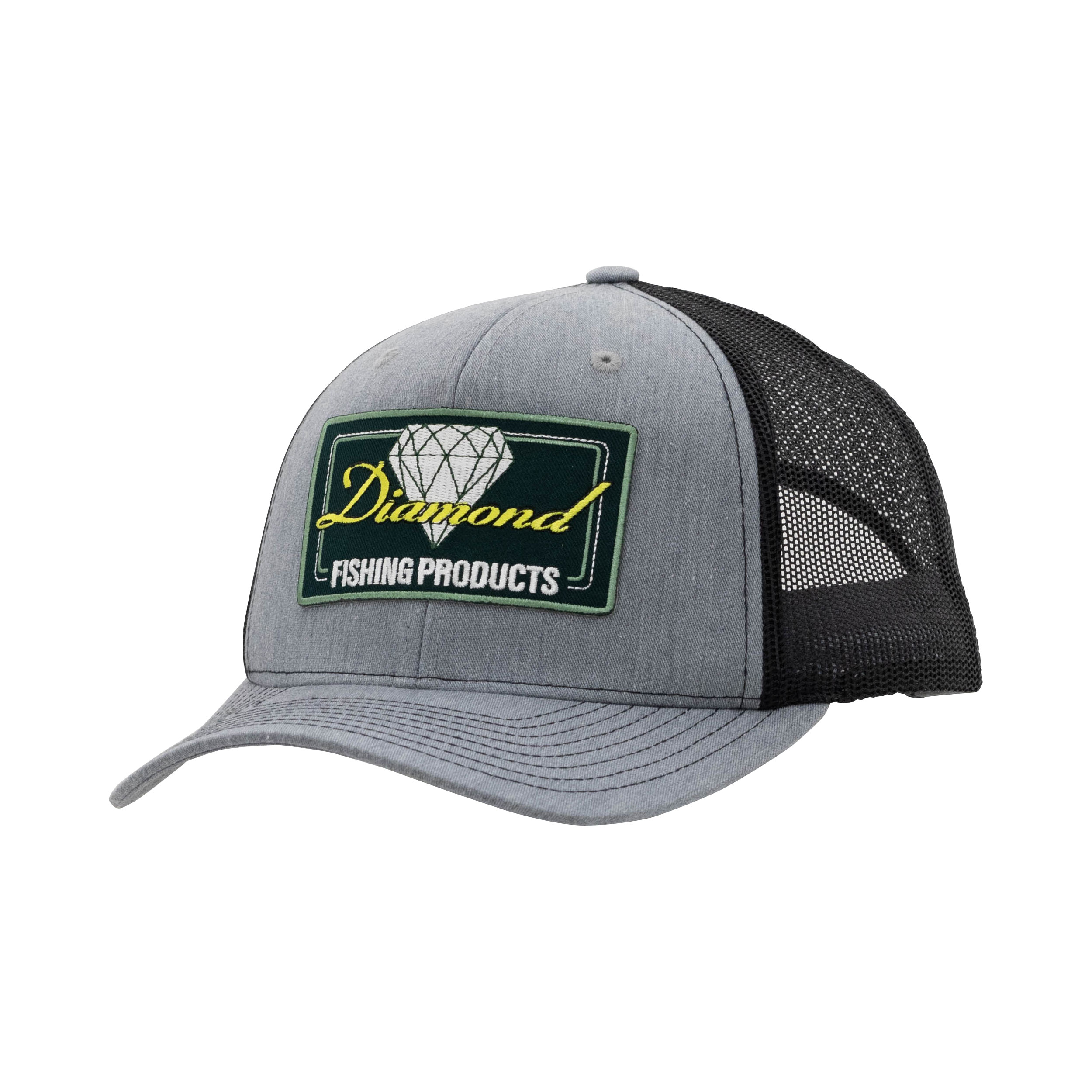 Diamond Fishing Trucker Hat Gray